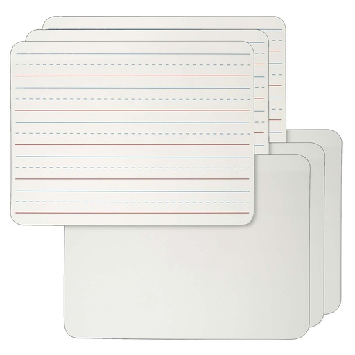 [35120-6 CLI] 2-Sided Lined/Plain 9" x 12" Dry Erase Boards Pack of 6