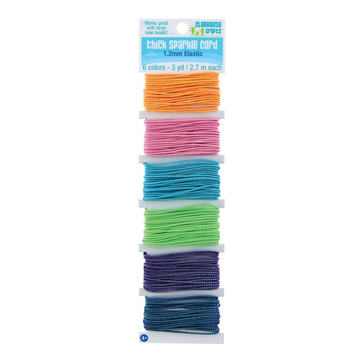 [SUL8900111 AVT] Thick Sparkle Elastic Cord 3yds of 6 Colors