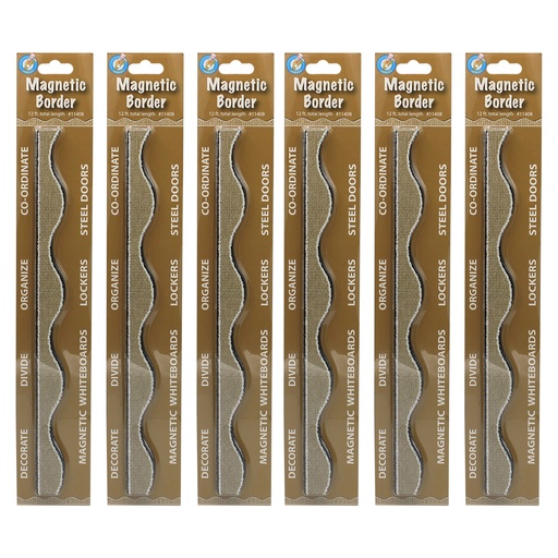 [11408-6 ASH] Burlap Scribble Magnetic Scallop Border 72 feet