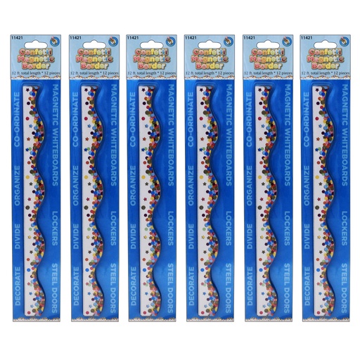 [11421-6 ASH] Confetti Magnetic Scallop Border 72 feet
