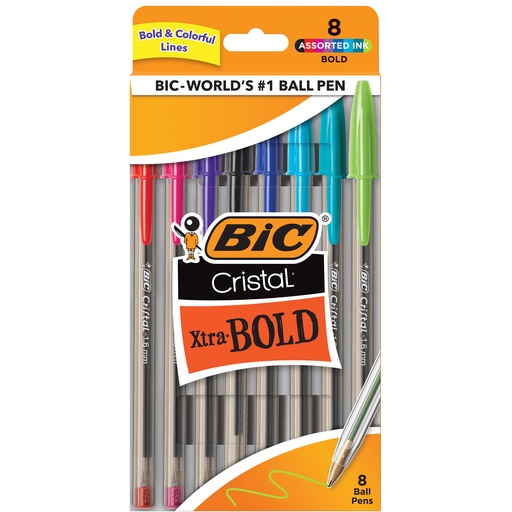 [MSBAP8AST BIC] Cristal Xtra Bold Medium Point Fashion Bold Point Pens 8 Colors