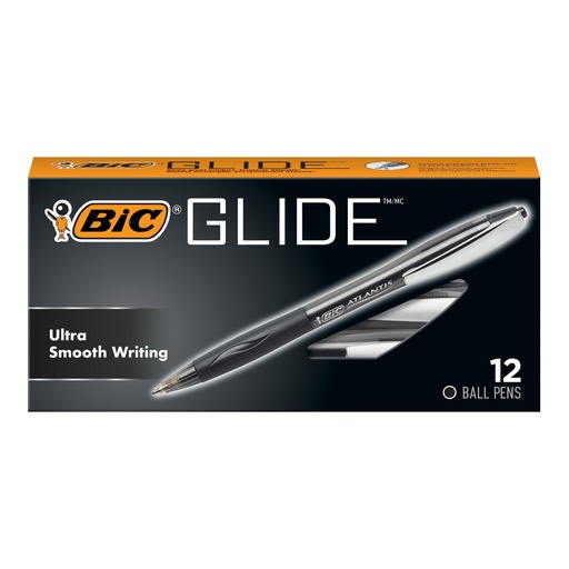 [VCG11BLK BIC] Glide™ Black Retractable Medium Point Ball Pens 12 Count