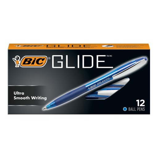 [VCG11BLU BIC] Glide™ Blue Retractable Medium Point Ball Pens 12 Count