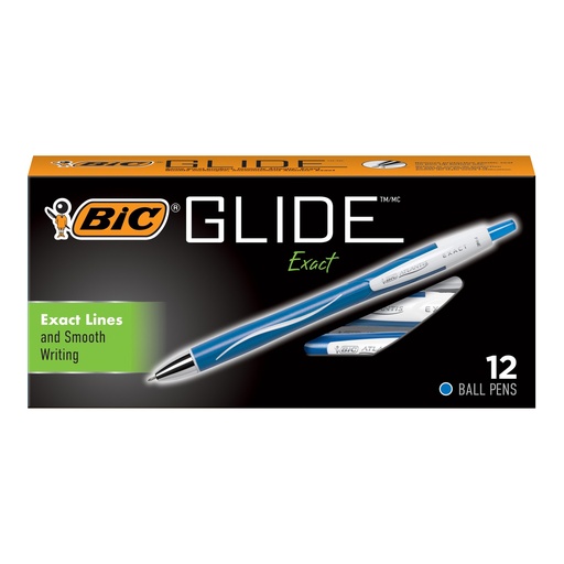 [VCGN11BLU BIC] Glide™ Exact Blue Retractable Fine Point Ball Point Pens 12 Count