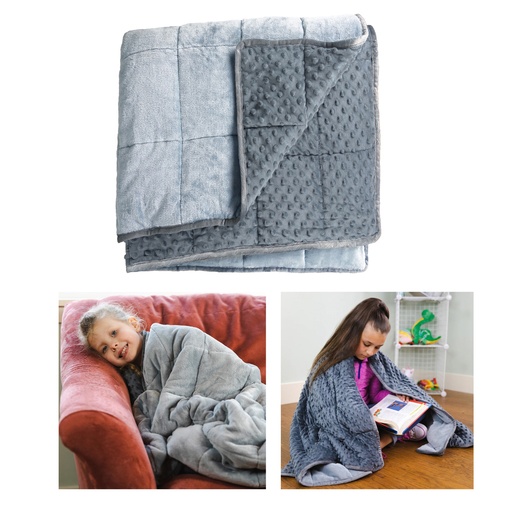 [LPWR5GY BB] 40" x 12" Sensory Weighted Dual Texture Shoulder Wrap for Kids 