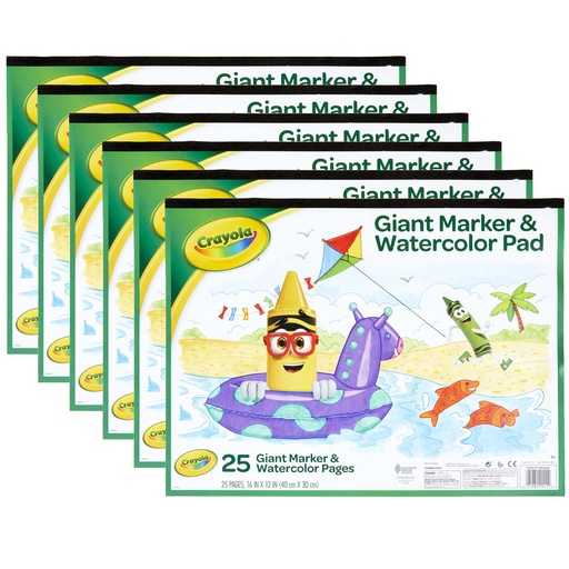 [993411-6 BIN] Giant Marker & Watercolor Pad6 Pack of 6