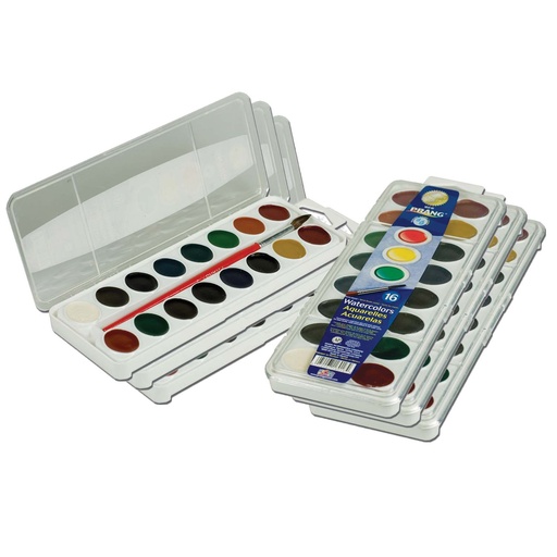 [16016-6 DIX] 16 Color Semi-Moist Washable Watercolor Set 6 Sets