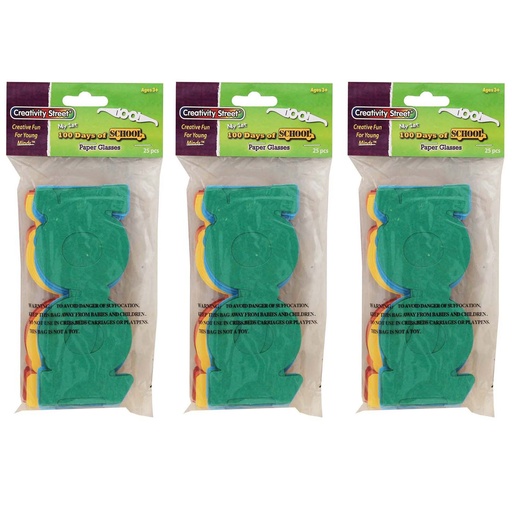 [AC4671-3 PAC] 100 Days of School Paper Glasses 75ct