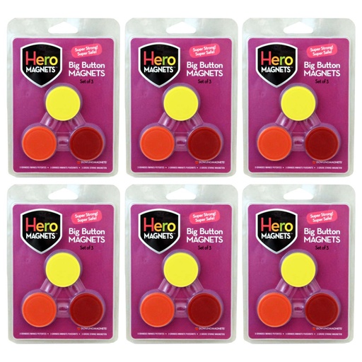 [735014-6 DOW] Big Button Hero Magnets 18ct