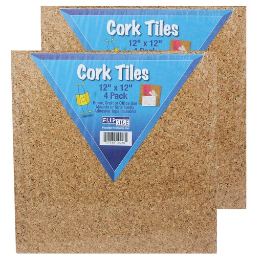 [10058-2 FS] 12" x 12" Natural Cork Tiles 8ct