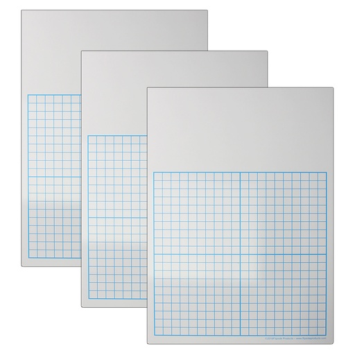 [11162-3 FS] 11" x 16" 1/2" Graph Dry Erase Boards Pack of 3