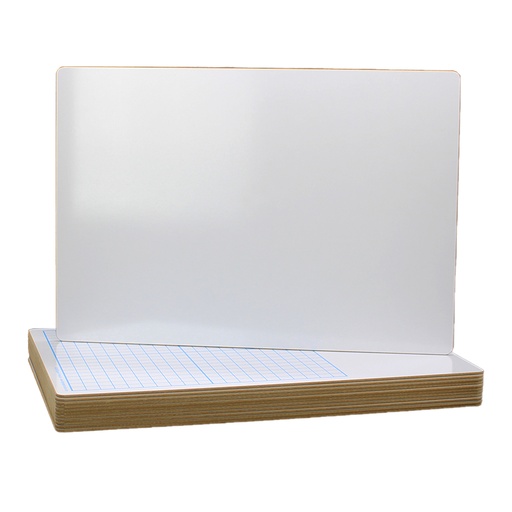 [11262 FS] Two Sided 1/2" Graph 11" x 16 Dry Erase Boards Pack of 12