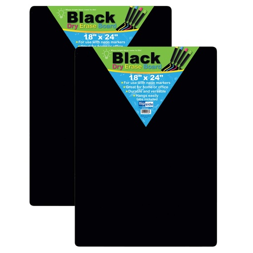 [40085-2 FS] Black 18" x 24" Dry Erase Boards Pack of 2