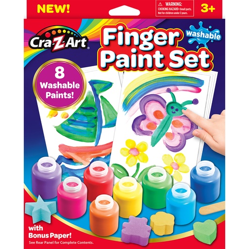 [124064 CZA] 8 Color Washable Finger Paints Set