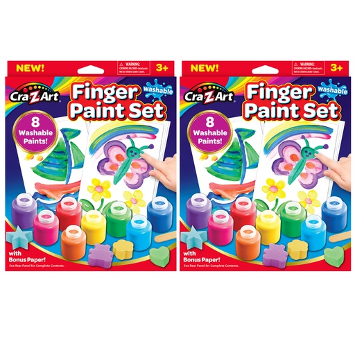 [124064-2 CZA] 16 Washable Finger Paints in 8 Colors