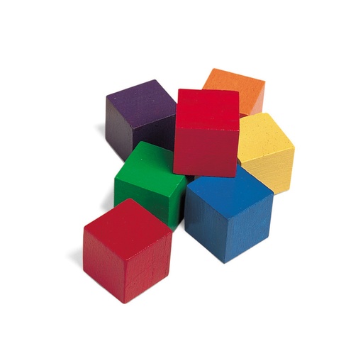 [0136 LER] 1" Wooden Color Cubes Set of 102