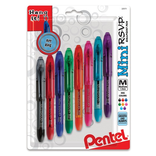 [BK91MNBP8M PEN] R.S.V.P.® Mini Ballpoint Pens 8-pack
