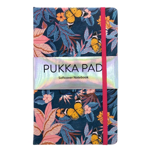 [9491BLM PUK] Blue Bloom Softcover Notebook with Pocket Pack 3
