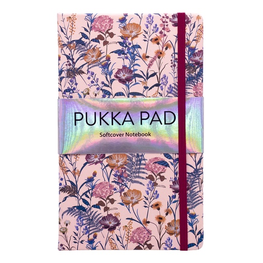 [9493BLM PUK] Black Bloom Softcover Notebook with Pocket Pack 3