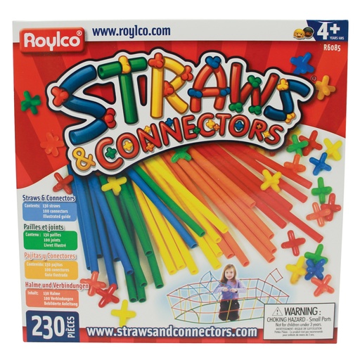 [6085 R] Straws & Connector Set 230 Pieces