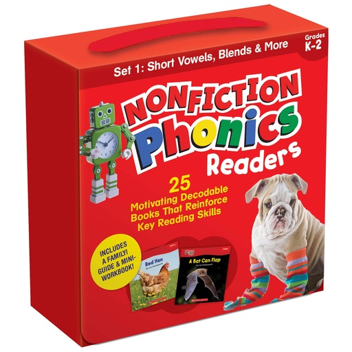 [9781338894721 SC] Nonfiction Phonics Readers: Short Vowels, Blends & More, Single-Copy 25 Book Set