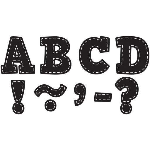 [77309 TCR] Black Stitch Bold Block 3" Magnetic Letters