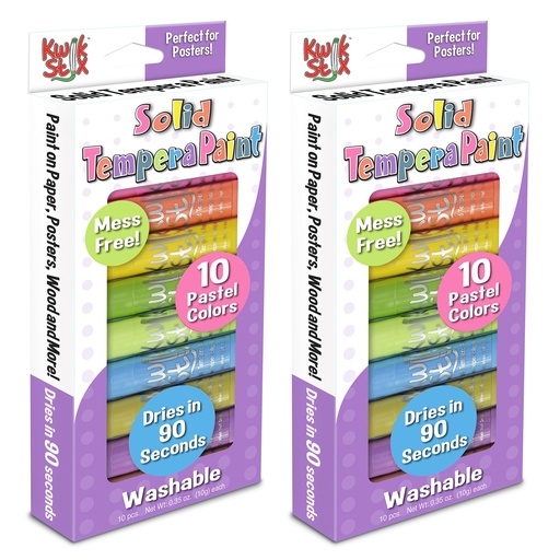 [680-2 TPG] 20ct Solid Tempera Paint in 10 Pastel Tones