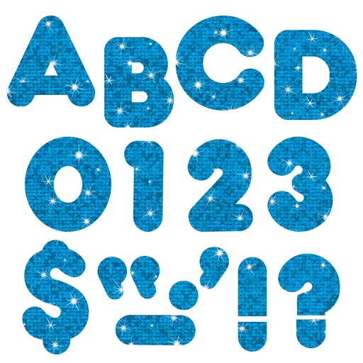 [1617 T] Blue Sparkle 4" Casual UC Ready Letters®
