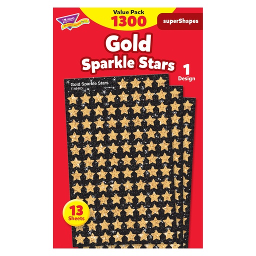 [46935 T] Gold Sparkle Stars superShapes Value Pack
