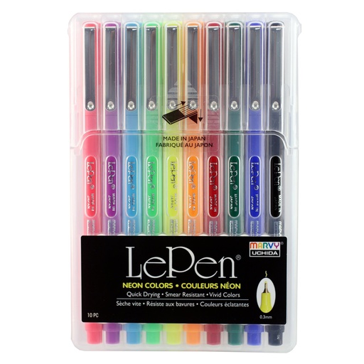 [430010F UCH] LePen® Neon Micro-Fine Point Pens 10 Colors