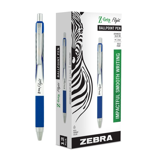 [21920 ZEB] Z-Grip® Flight Blue Retractable Ballpoint Pens Dozen