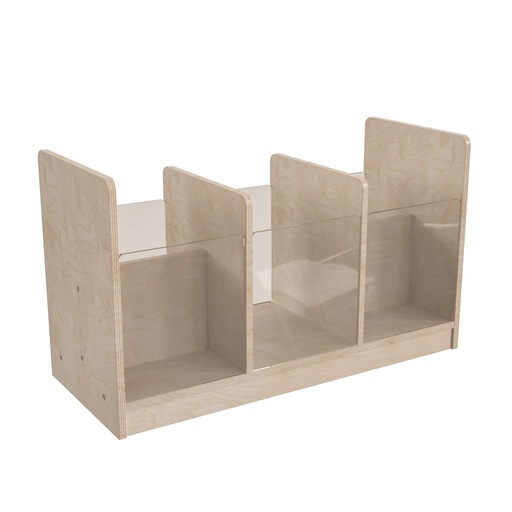 [24558 FF] Modular Double Sided Wooden Storage Unit with Transparent Sides