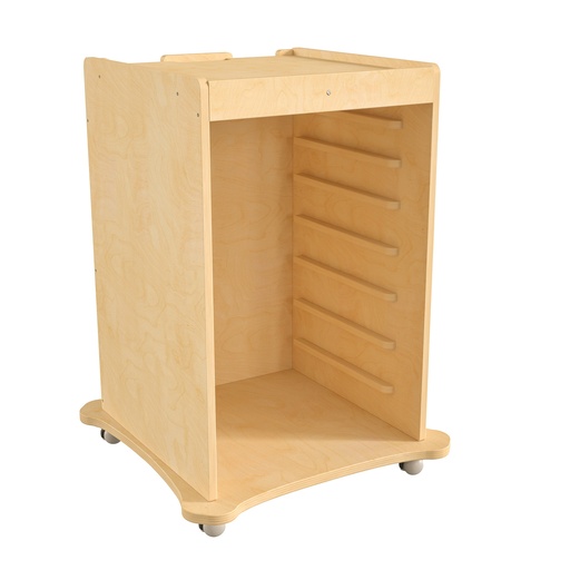 [06639 FF] Wooden Mobile Accessory Panels Storage Cart with Locking Caster Wheels