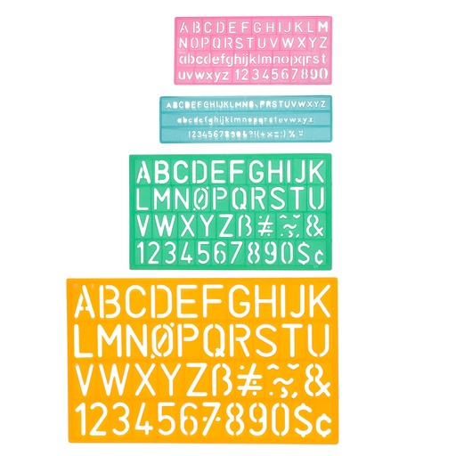 [02145 ACM] Letter Stenciling Guides, 4-Piece Set | 02145 ACM