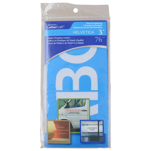 [15833 ACM] LetterCraft Reusable Plastic Stencils, Full Alphabet, Helvetica Font, 3-Inch | 15833 ACM