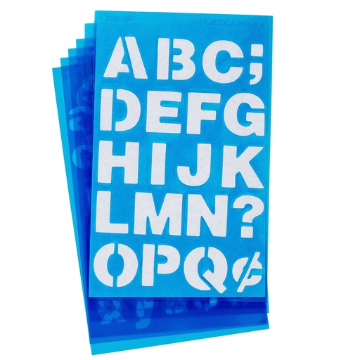 [15845 ACM] LetterCraft Reusable Plastic Stencils, Full Alphabet & Numbers, Helvetica Bold Font, 3/4-Inch | 15845 ACM