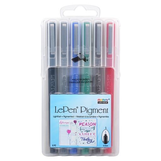 [49006A UCH] LePen® Primary Color Pigment Pens Pack of 6