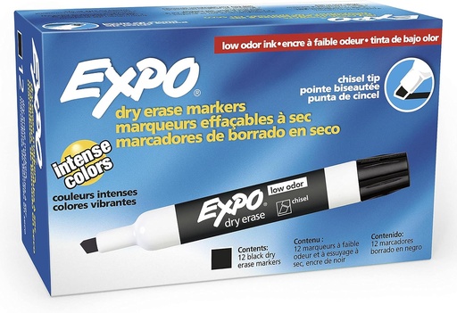 [80001 SAN] Black Chisel Tip Expo Low Odor Dry Erase Marker Each