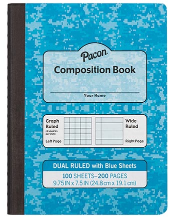 [MMK37160 PAC] Blue Dual Ruled Composition Book