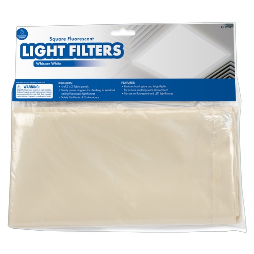 [1237 EI] Classroom Light Filters, 2' x 2', Whisper White, Set of 4