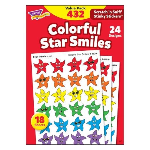 [83904 T] Colorful Star Smiles Stinky Stickers® Variety Pack, 432 ct