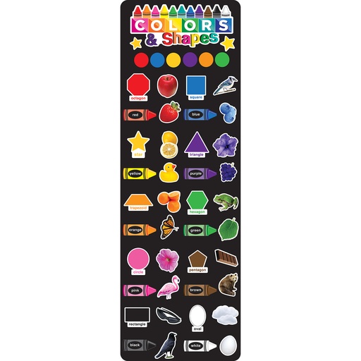 [91404 ASH] Smart Poly™, The Original Fun Mat™, Mat Runner, 15.5" x 47", Colors and Shapes
