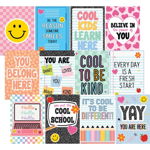 [9326 TCR] Cool for School Positive Saying Small Poster Pack