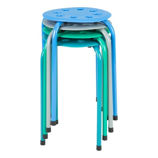 [NSTOOLCT BP] Contemporary Color 17 3/4" H Plastic Stacking Stools Set of 4