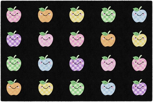 [CA3085 FC] Schoolgirl Style™ Pastel Apple Sit Spots Rectangle Area Rug – CA3085 FC | Create Calm & Organized Circle Time