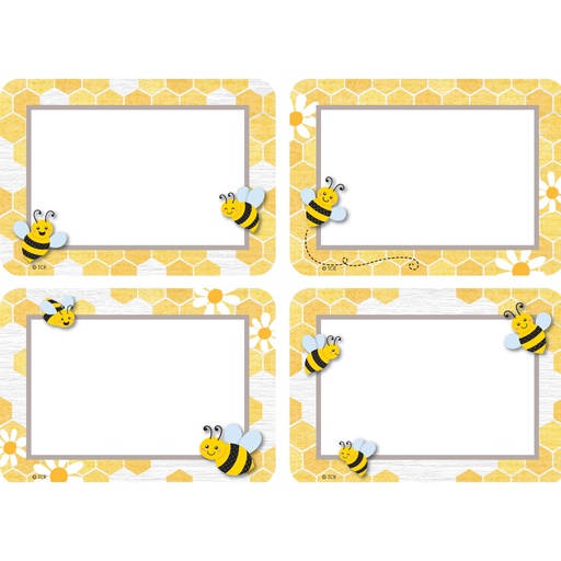 [6910 TCR] Buzzing Bees Name Tags/Labels – Multi-Pack