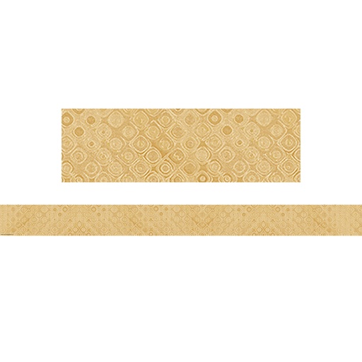 [6688 TCR] Wonderfully Wild Golden Textile Straight Border Trim, 35 Feet