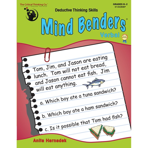 [1302 CTB] Mind Benders® Verbal, Grades K-2