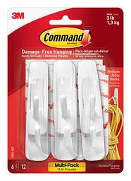 [170016ES MMM] 6ct Command Adhesives Mounting Hooks Pack