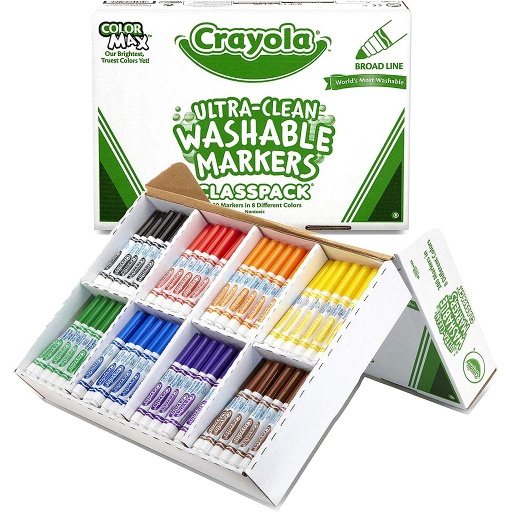 [588200 BIN] Crayola 200ct 8 Color Broad Line Washable Marker Classpack